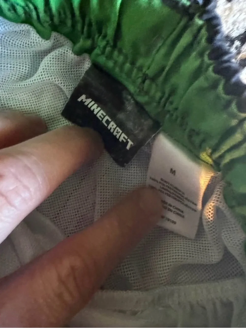 Minecraft Kids Swim Trunks in Black & Neon Green